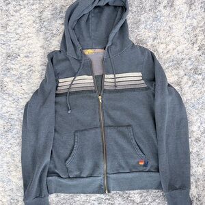 Aviator Nation Zip-Up Hoodie –Medium – Charcoal